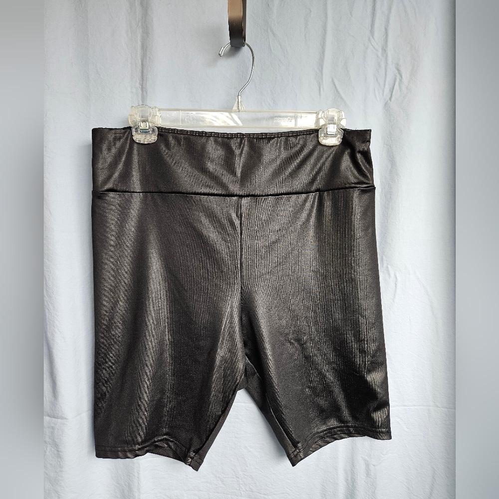 Wild Fable Faux Leather Bike Shorts in Black - Size XL